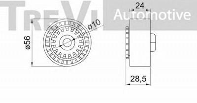 TREVI AUTOMOTIVE ta2211 -  Натяжной ролик, поликлиновой  ремень